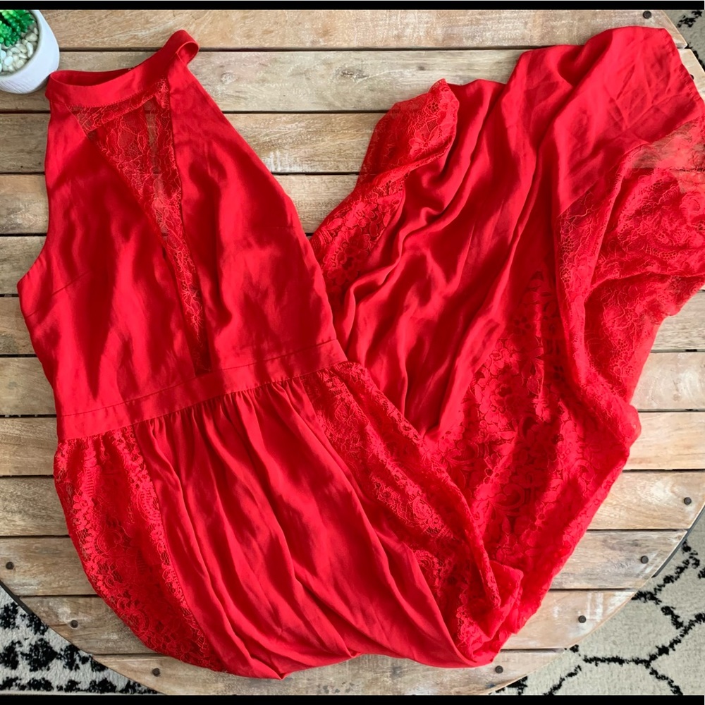 Express Maxi Dress Lace Formal Red Christmas Holiday Size 6 NWT New